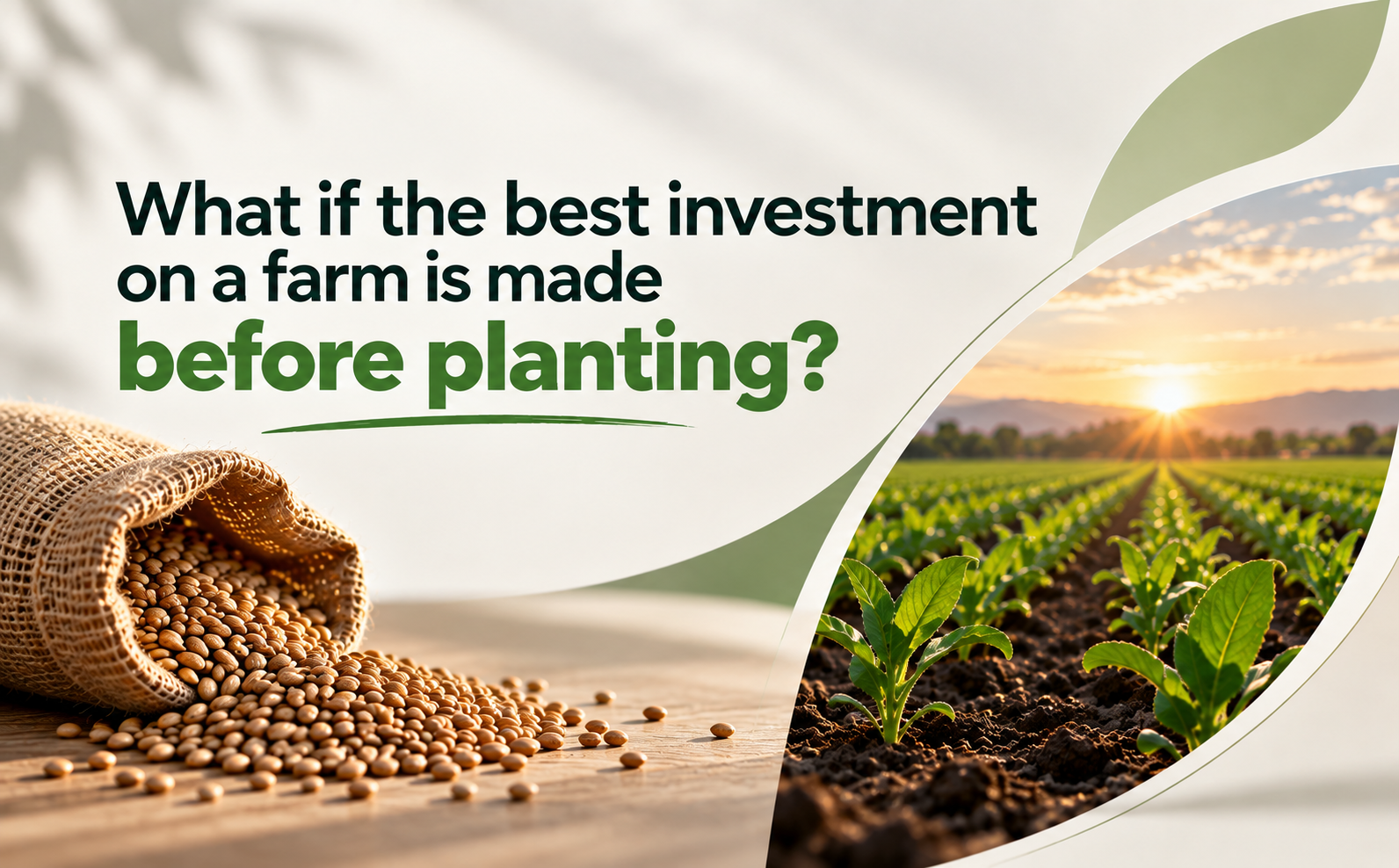 What If the Best Investment on a Farm Is Made Before Planting?